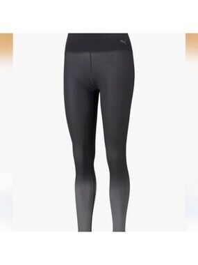 PUMA Womens Studio Ombre High Waist Full Tights Leggings Black Gray Size XL